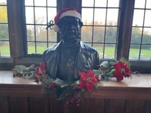 A bust of Gladstone, with festive cheer